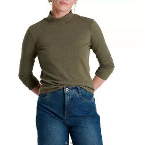 Kuhl Verona Rib Long Sleeve Mock Neck Shirt in Vine